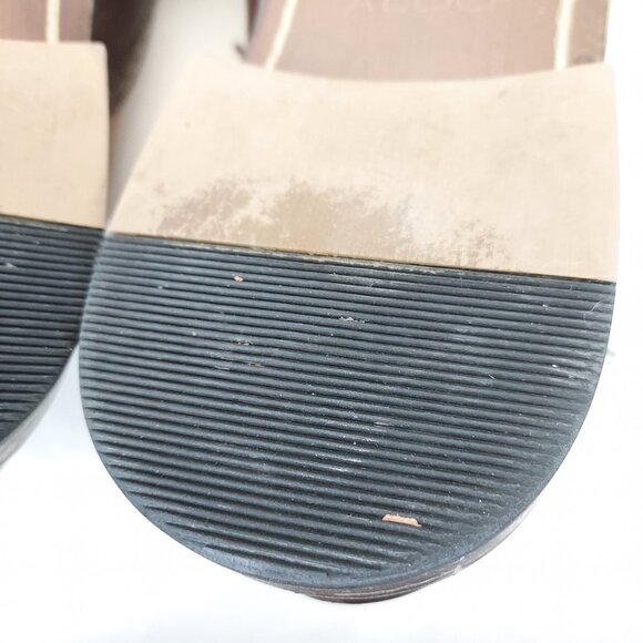 Aldo Wingtip Oxford Brogue Men's 8 Classic Dress Shoes Leather Brown Tan Lace up - Picture 11 of 16